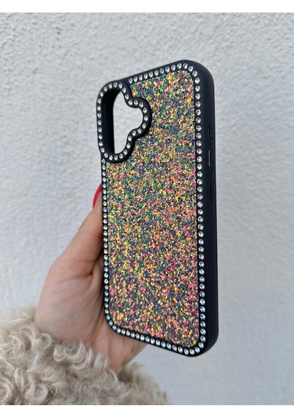 Apple iPhone 16 Plus Uyumlu Taşlı Kenarlı Renkli Taşlı Iç Yapılı Darbe Emici Ultra Premium Kılıf fiyatları