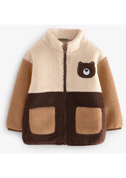 Teddy Ayıcıklı Astarlı Çocuk Polar Mont