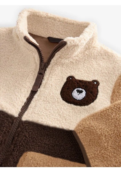 Teddy Ayıcıklı Astarlı Çocuk Polar Mont