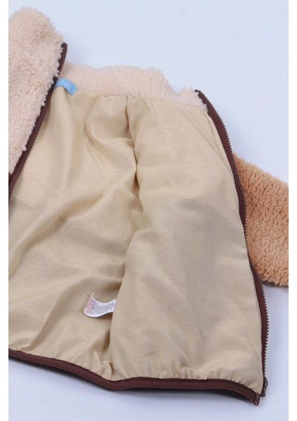 Teddy Ayıcıklı Astarlı Çocuk Polar Mont