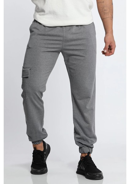 Erkek Bel ve Paça Lastikli Kargo Cepli Alt Eşofman