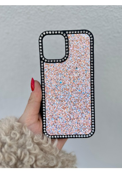 Apple iPhone 12 ve 12 Pro Uyumlu Taşlı Kenarlı Renkli Taşlı Iç Yapılı Darbe Emici Ultra Premium Kılıf