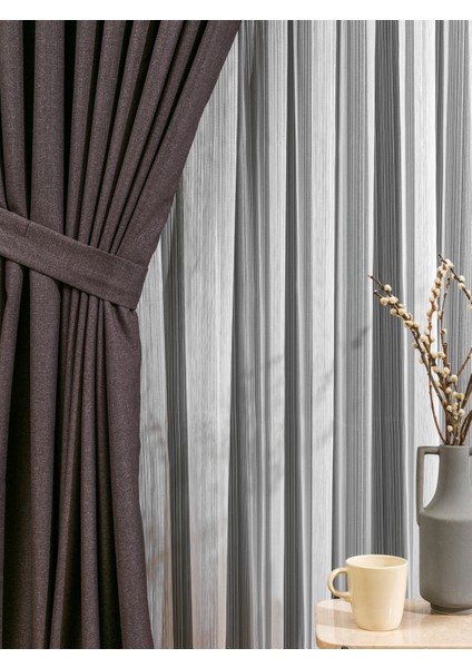 Sık Pileli Flex Keten Kumaştan Fon Perde 1x3 V18501 Tek Kanat fiyatları