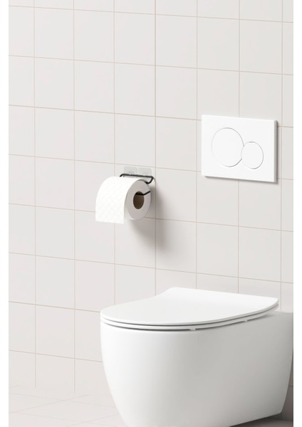 Yapışkanlı Tuvalet Kağıtlığı Tutacağı Askısı Mat Siyah Metal Tuvalet Kağıtlık Minimal Tasarım
