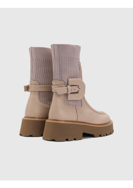 Wallace Hakiki Deri Kadın Krem Bot fırsatları