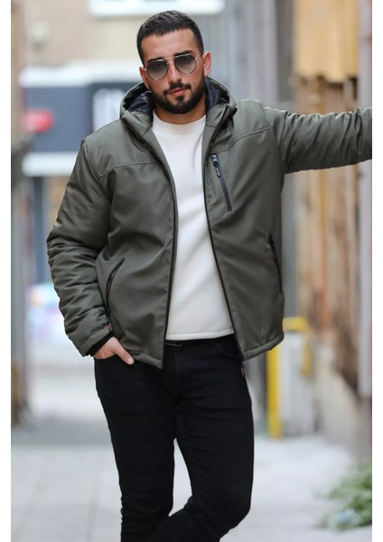 Kapüşonlu Softshell Erkek Mont