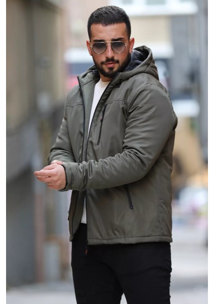 Kapüşonlu Softshell Erkek Mont