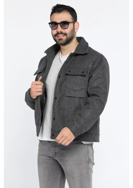 Ön Çıtçıtlı Erkek Kaşe Mont P-00013855 modelleri