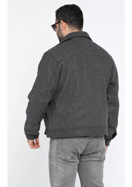 Ön Çıtçıtlı Erkek Kaşe Mont P-00013855 fırsatları