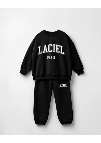 Çocuk Laciel Paris Siyah Unisex Altüst Eşofman Takım