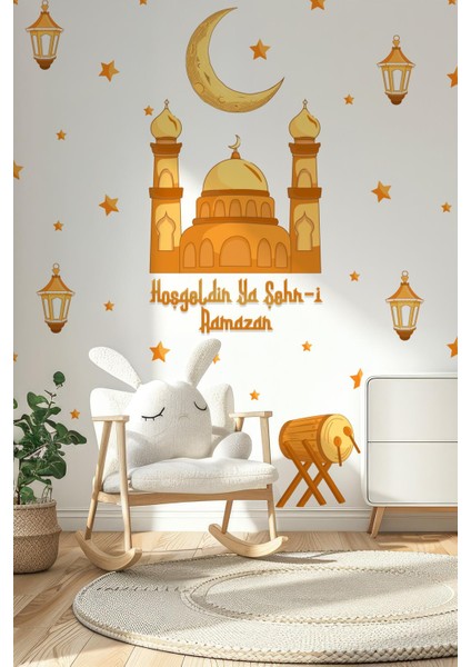 Hoşgeldin Ya Şehri Ramazan Temalı Özel Renklerde Özel Tasarım Ramazanı Şerif Sticker Seti