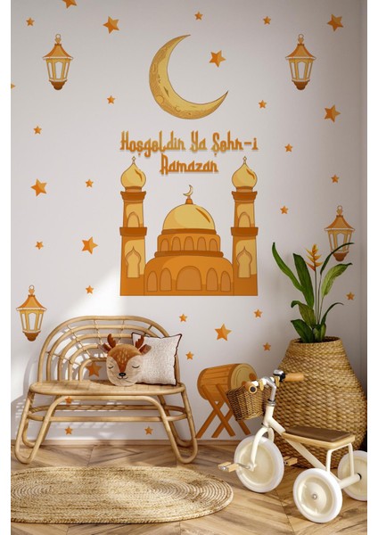 Hoşgeldin Ya Şehri Ramazan Temalı Özel Renklerde Özel Tasarım Ramazanı Şerif Sticker Seti modelleri