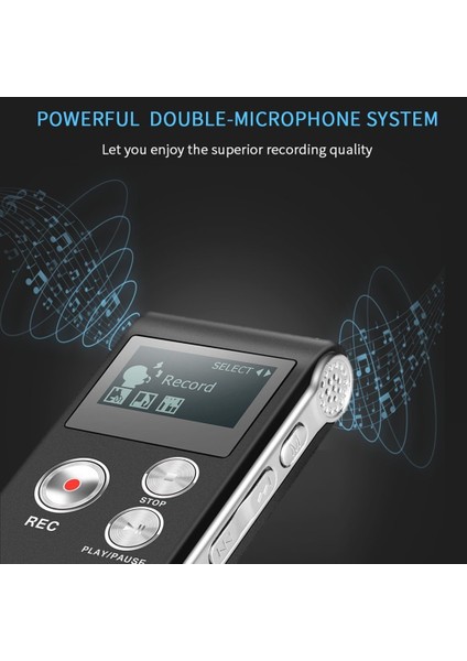 Siyah Dijital Ses Kaydedici Dikte Cihazı Mini Küçük Casus Ders 8g - Türkçe (Yurt Dışından) modelleri