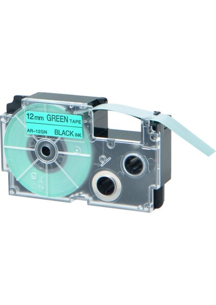 Yeşil Üzerine 12MM Siyah Casio Ez Yazıcı Için Rdx Etiket Şeridi Beyaz Sarı XR-9WE 12WE 18WE XR-12BUGNYW (Yurt Dışından)