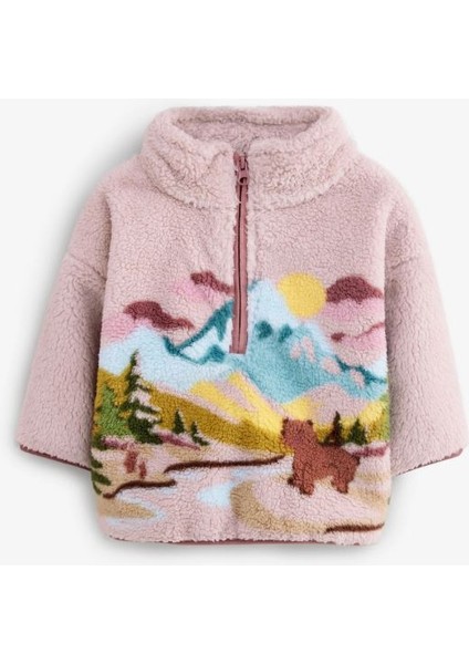 Next Pembe Polar Fermuarlı Sweat