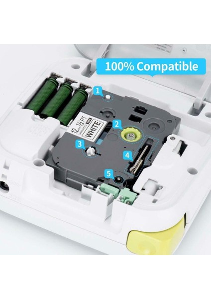 5 Adet Brother P-Touch TZE-231 Tz Siyah Beyaz Standart Lamine Bant (Yurt Dışından) modelleri