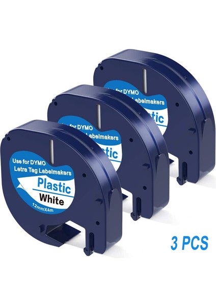 3pk Uyumlu Dymo Letratag Yedek Plastik Etiket Bantı LT-100H (Yurt Dışından)