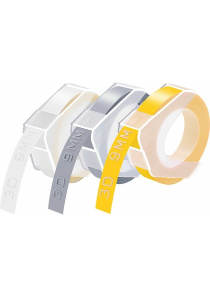 Açık Gümüş Sarı Dymo Organizer Xpress Pro Kabartma Etiket Makinesi Için 9mm 3D Kabartma Bantları (Yurt Dışından)