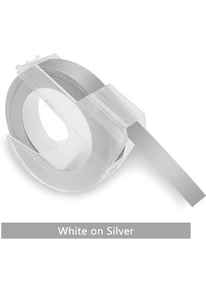 Gümüş Üzerine Beyaz Dymo 3D Plastik Kabartma Etiket Şeridi Xpress Etiket Makinesi ile Uyumlu (Yurt Dışından)