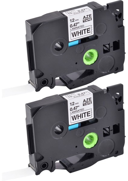 2pk TZE-231 TZ-231 Etiket Bandı Brother P-Touch PT-D400 Siyah Beyaz 12MM (Yurt Dışından)