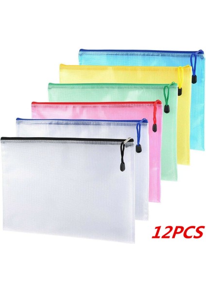Beyaz 12 Paket A4 Fermuarlı Depolama Cüzdanı Belge Dosya Kağıt Arşiv Fermuarlı Çantalar Uk (Yurt Dışından) fiyatları