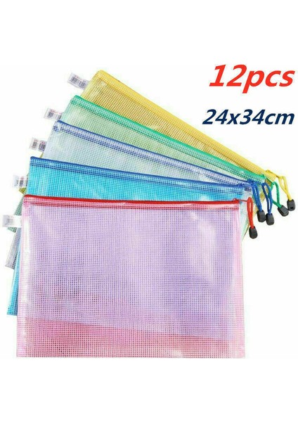 Beyaz 12 Paket A4 Fermuarlı Depolama Cüzdanı Belge Dosya Kağıt Arşiv Fermuarlı Çantalar Uk (Yurt Dışından) modelleri