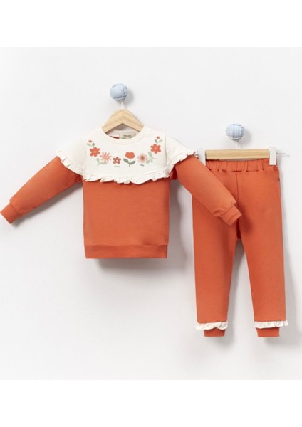 Kız 2-5 Yaş Fırfır Detaylı 2 Ip Eşofman Takımı