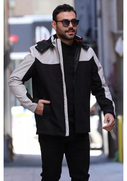 Erkek Kapüşonlu Softshell Mont