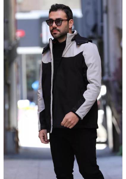 Erkek Kapüşonlu Softshell Mont
