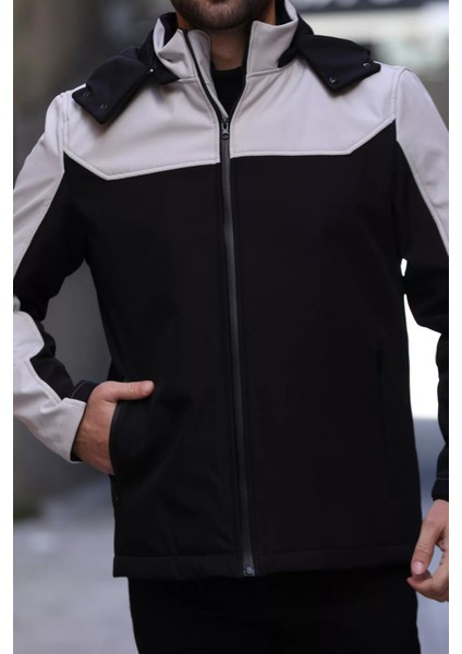 Erkek Kapüşonlu Softshell Mont