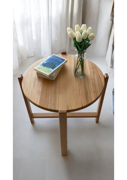 Dekoratif Doğal Ahşap Demonte Duru Orta Sehpa Naturel