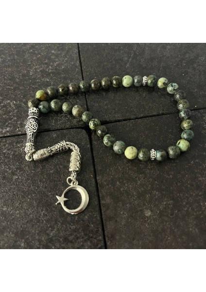 Sertifikalı Afrika Turkuaz 6mm 33LÜK Doğal Taş Tesbih fiyatları