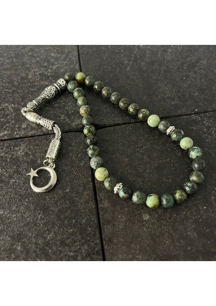 Sertifikalı Afrika Turkuaz 6mm 33LÜK Doğal Taş Tesbih fırsatları