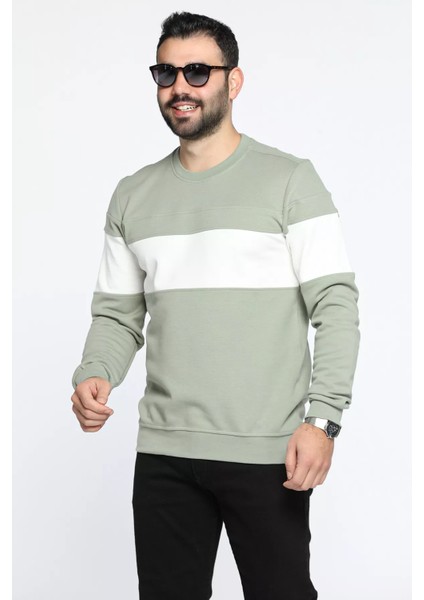 Bisiklet Yaka Renk Garnili Erkek Sweatshirt fiyatları