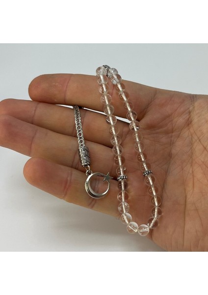 Sertifikalı Kristal Kuvars 6mm 33LÜK Doğal Taş Tesbih modelleri