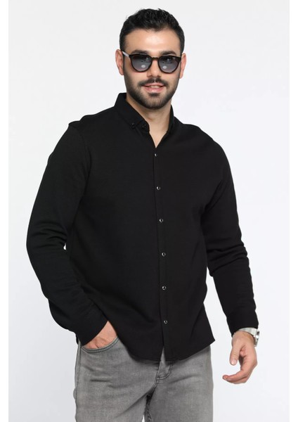 Çıtçıtlı Uzun Kol Erkek Gömlek