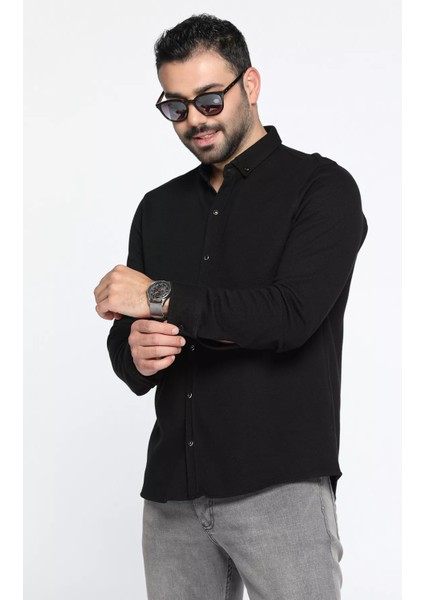 Çıtçıtlı Uzun Kol Erkek Gömlek