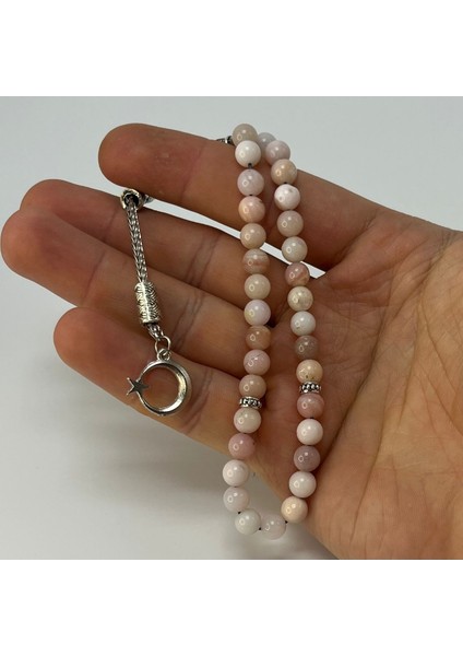 Sertifikalı Pembe Opal 6mm 33LÜK Doğal Taş Tesbih