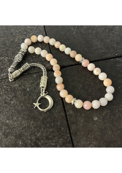 Sertifikalı Pembe Opal 6mm 33LÜK Doğal Taş Tesbih