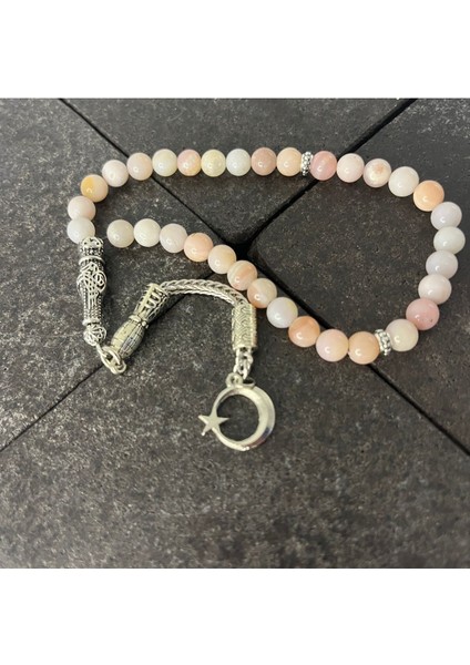 Sertifikalı Pembe Opal 6mm 33LÜK Doğal Taş Tesbih