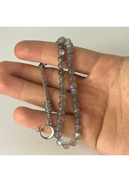 Sertifikalı Labrodorit 6mm 33LÜK Doğal Taş Tesbih