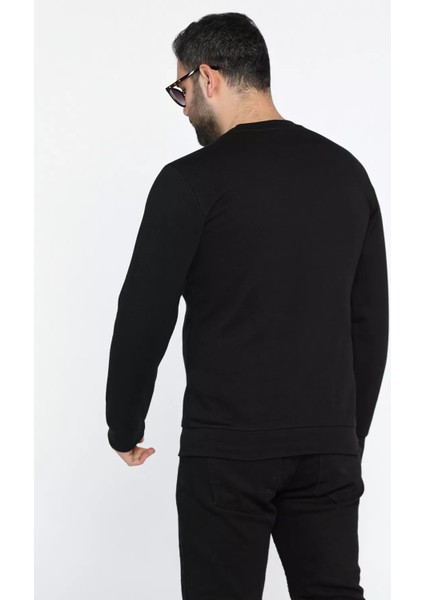 Bisiklet Yaka Kabartmalı Erkek Sweatshirt fırsatları