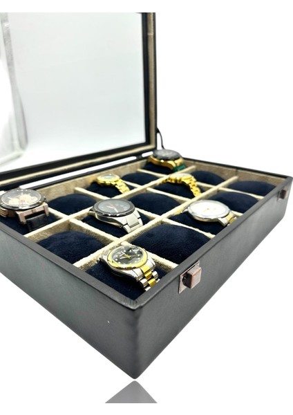 Diji 15'li Saat Kutusu Saat Çantası Siyah modelleri