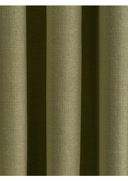 Sık Pileli Haki Flex Keten Kumaştan Fon Perde 1x3 V18528 Tek Kanat fırsatları