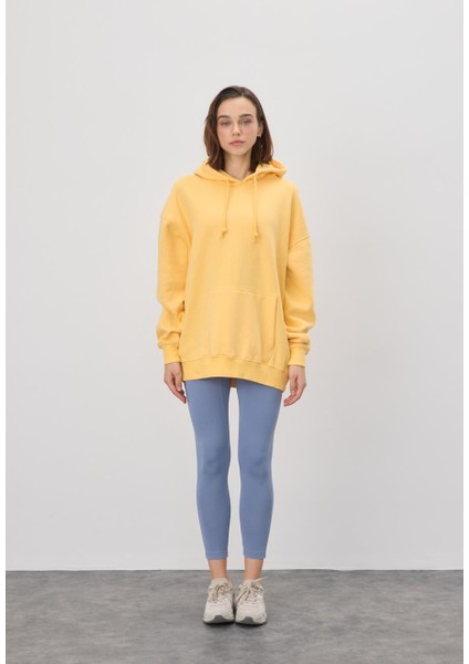 Kadın Oversize Sarı Kapüşonlu Sweatshirt fiyatları