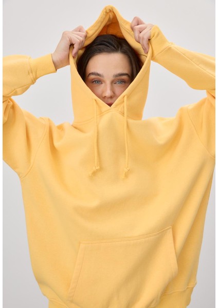 Kadın Oversize Sarı Kapüşonlu Sweatshirt fırsatları