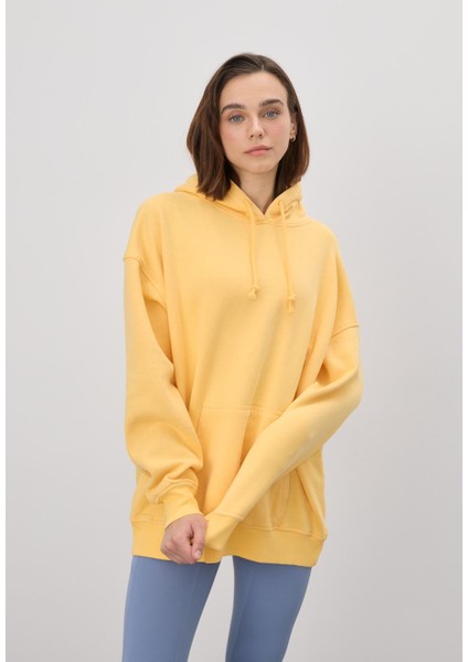 Kadın Oversize Sarı Kapüşonlu Sweatshirt indirimleri
