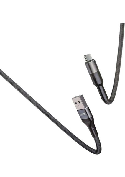 5A Hızlı Fast Quick USB To Type-C Usb-C Iphone Android Uyumlu Hasır Data Veri Aktarım Şarj Ka