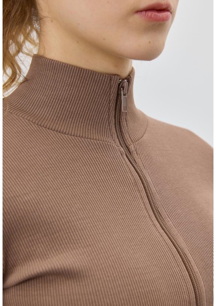 Kadın Vizon Yarım Balıkçı Crop Hırka indirimleri