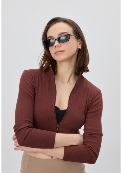 Kadın Çikolata Renk Yarım Balıkçı Crop Hırka fiyatları